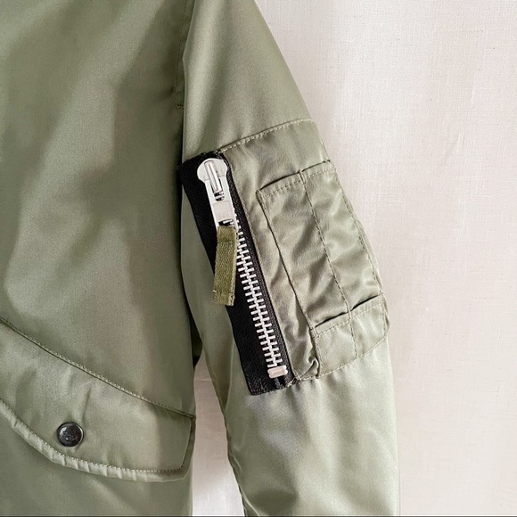 NEW Sam. Jenny Nylon Bomber Jacket XS Military Natural (no hood) - Picture 4 of 12